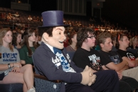 Ichabod and students at convocation