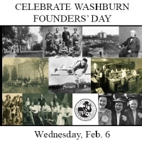Collage of vintage photos and the Washburn 150 logo