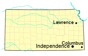 Kansas locations associated with Author, include list