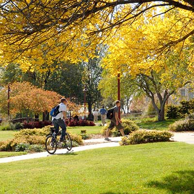 Students walk to class on Washburn's campus