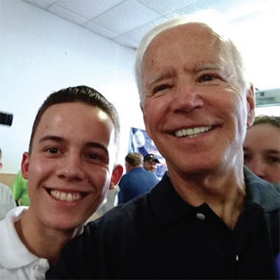 Student Jim Henry and President Joe Biden