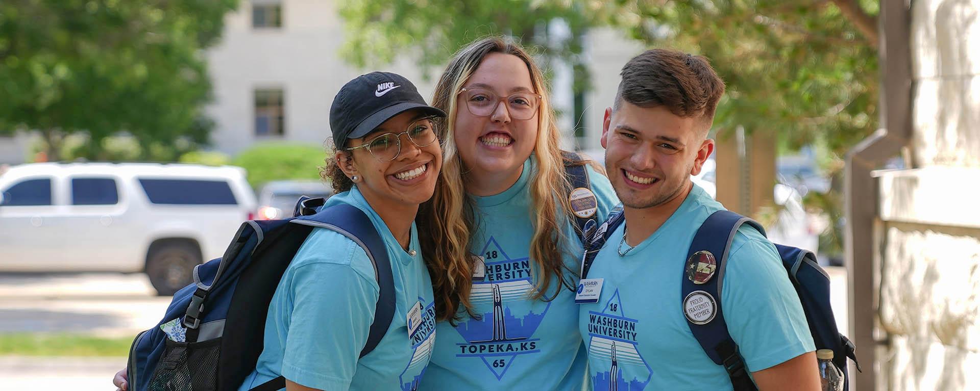 Students smile for a photo