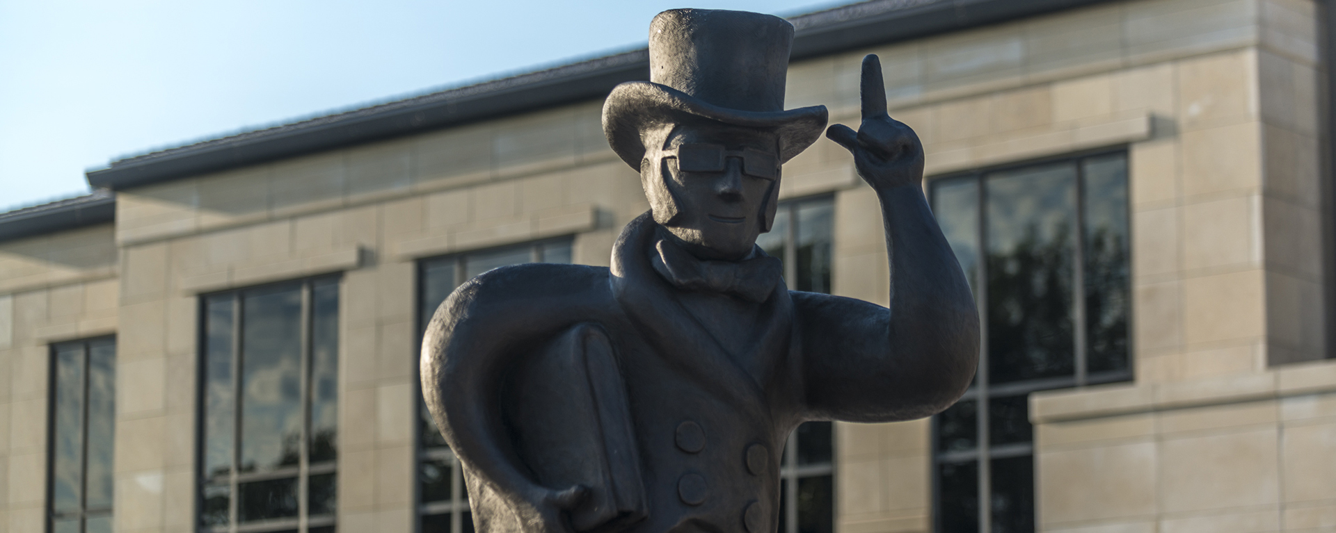The Ichabod Statue is located in front of the Welcome Center, which opened in 2015.