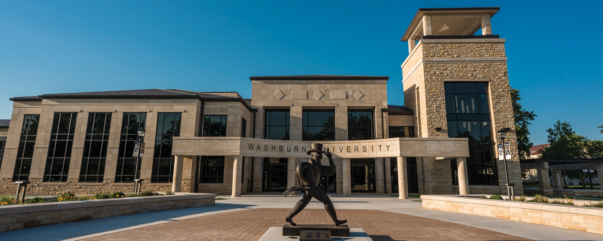 The front of Washburn's iconic Welcome Center