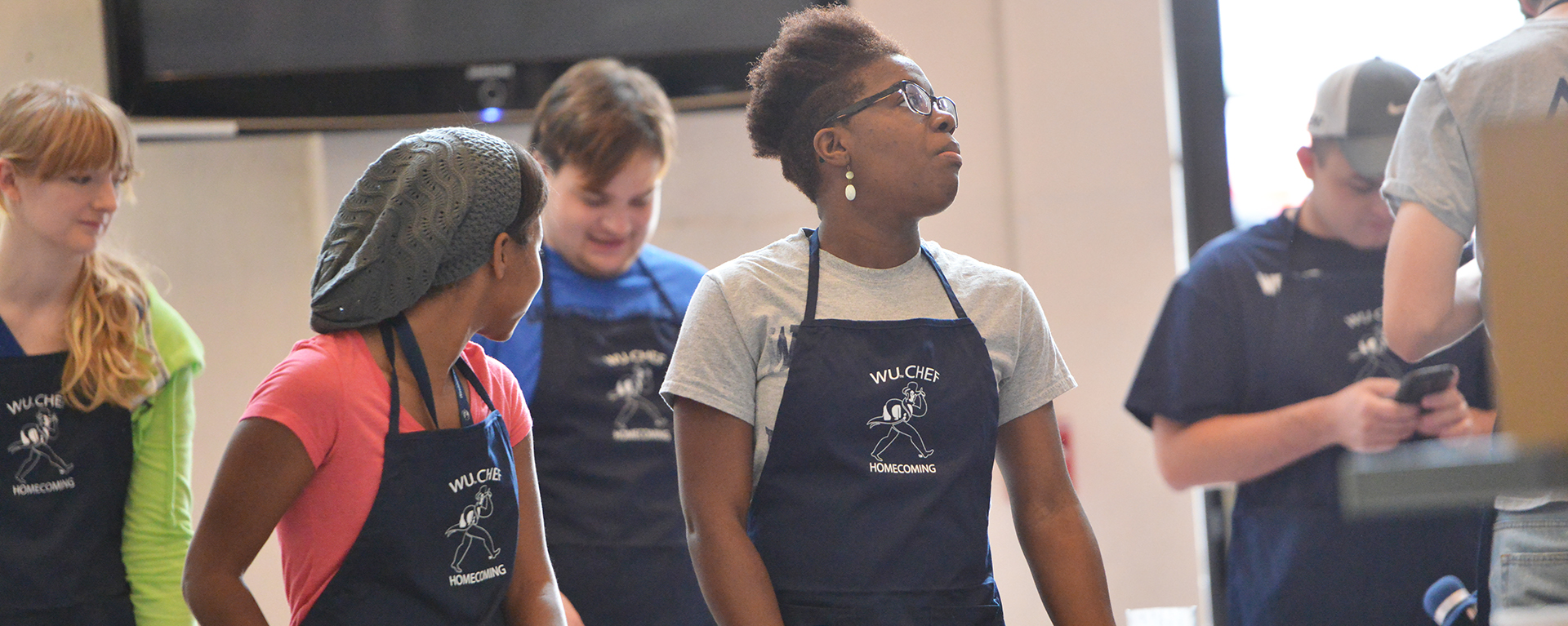 Washburn students participate in the WU Chef event held annually during Homecoming Week.
