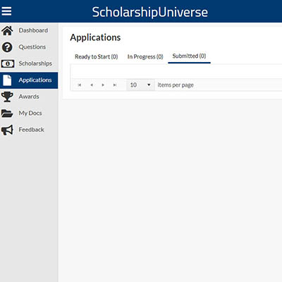 scholarshipuniverse screen capture  application