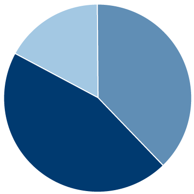 A pie chart showing Washburn Thrives is made by 45% grants, 37% scholarships and 18% Shawnee County Promise.
