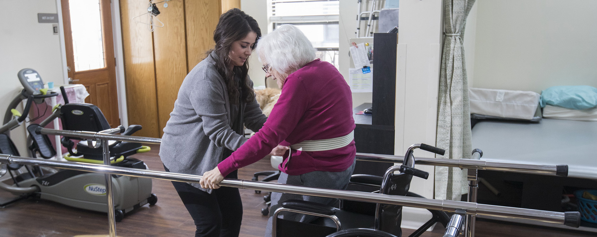 PTA student with a patient