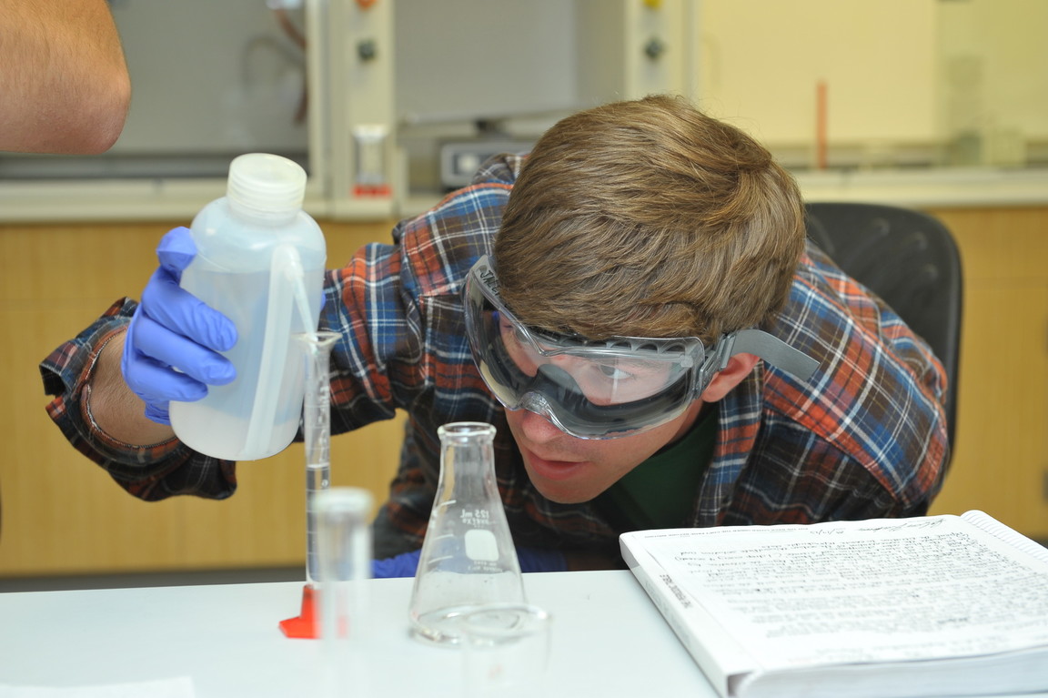 student working in a lab
