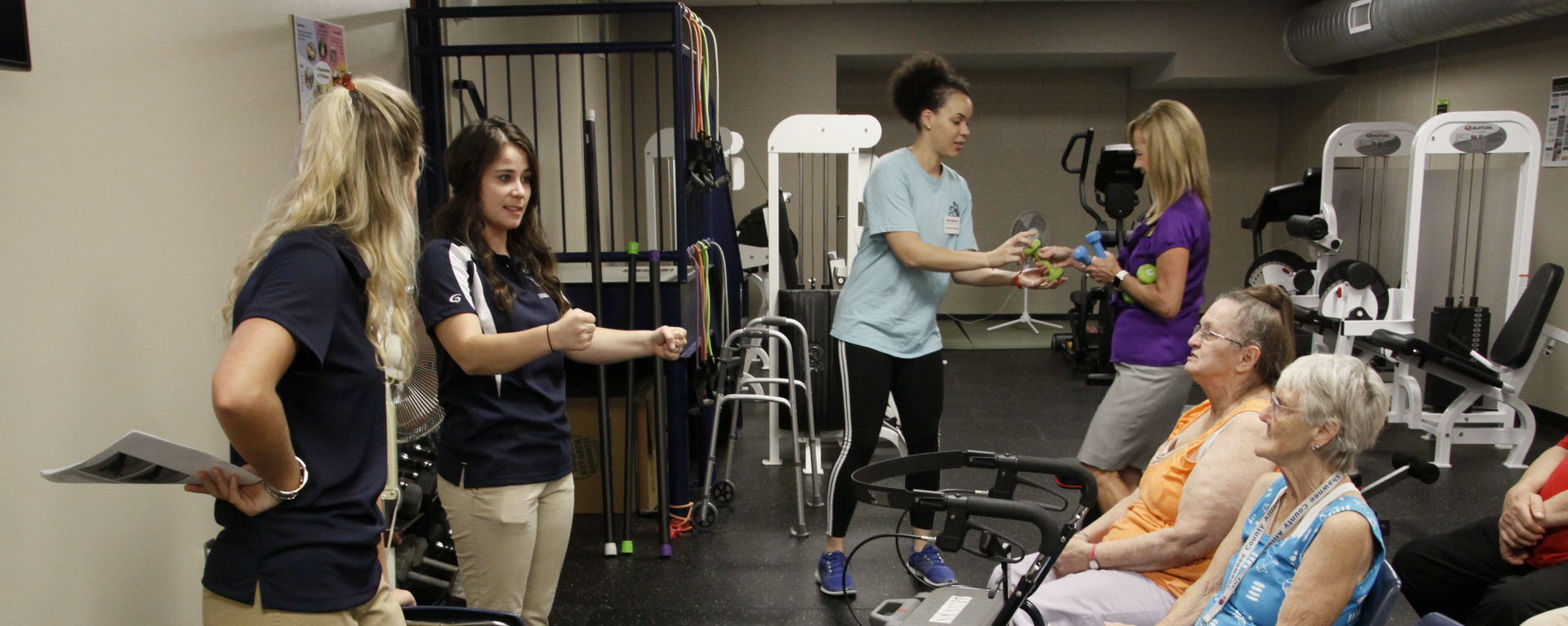 Washburn Athletic Trainers working with participants