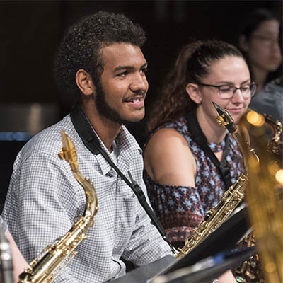 students playing brass instuments