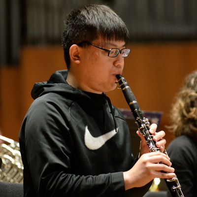 student playing clarinet