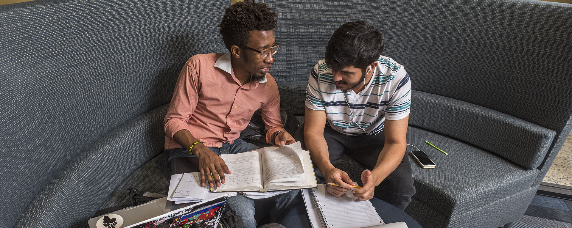 Two students studying