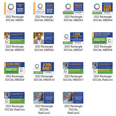 screenshot of social media graphics folder contents