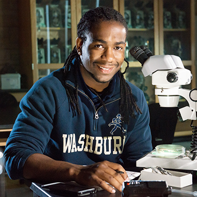 Former Washburn student Bear Hollins received grants and scholarship. He now works as an optometrist.