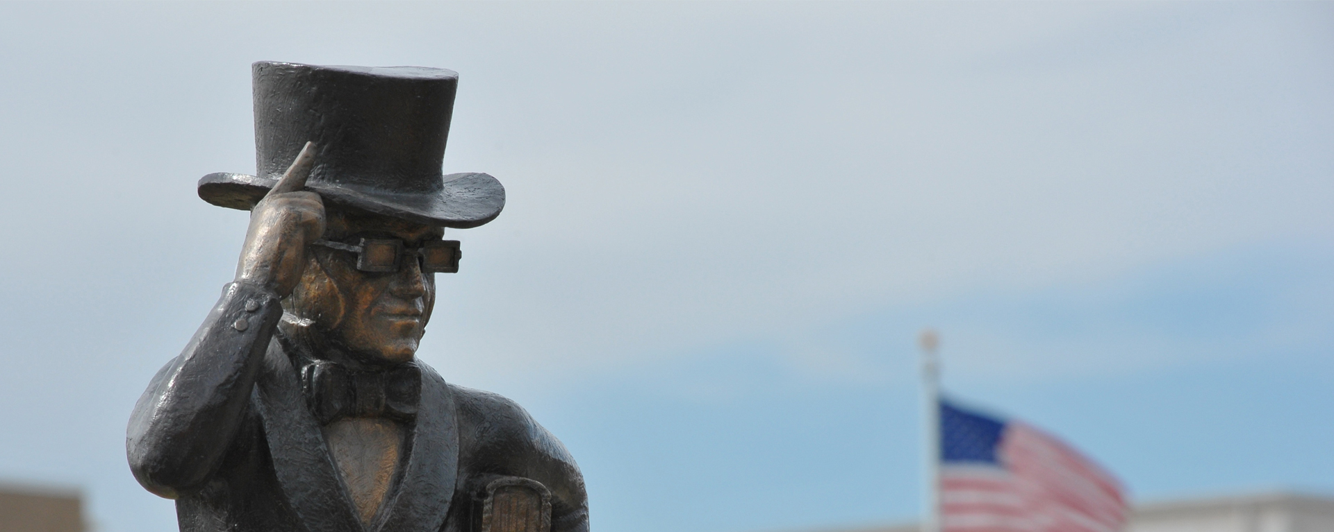 An Ichabod statue on campus.