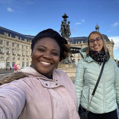 Selfie with a friend at Bordeaux Lucia
