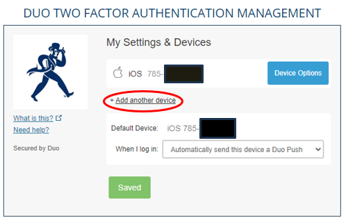 duo self management add device screenshot