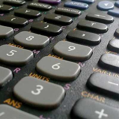 closeup of calculator