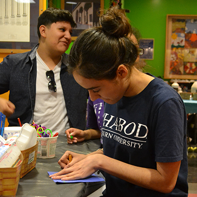 ISI Students working in the Art Lab