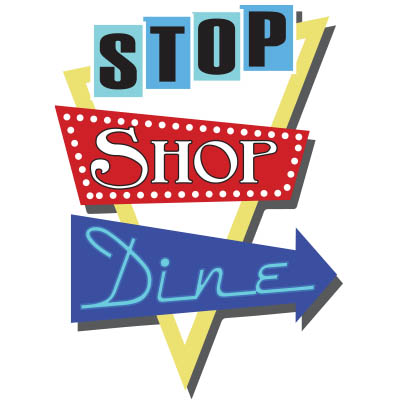 Stop, Shop, and Dine logo
