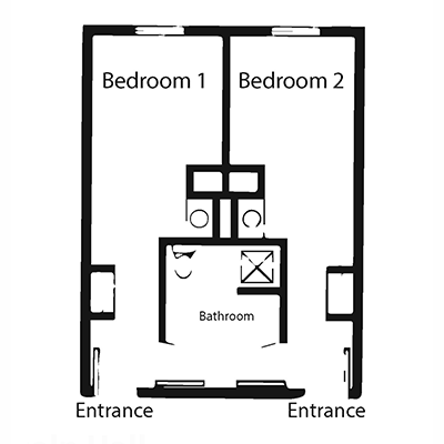 2 bedroom suite layout for lincoln