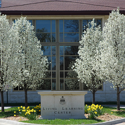 Living Learning Center entrance sign