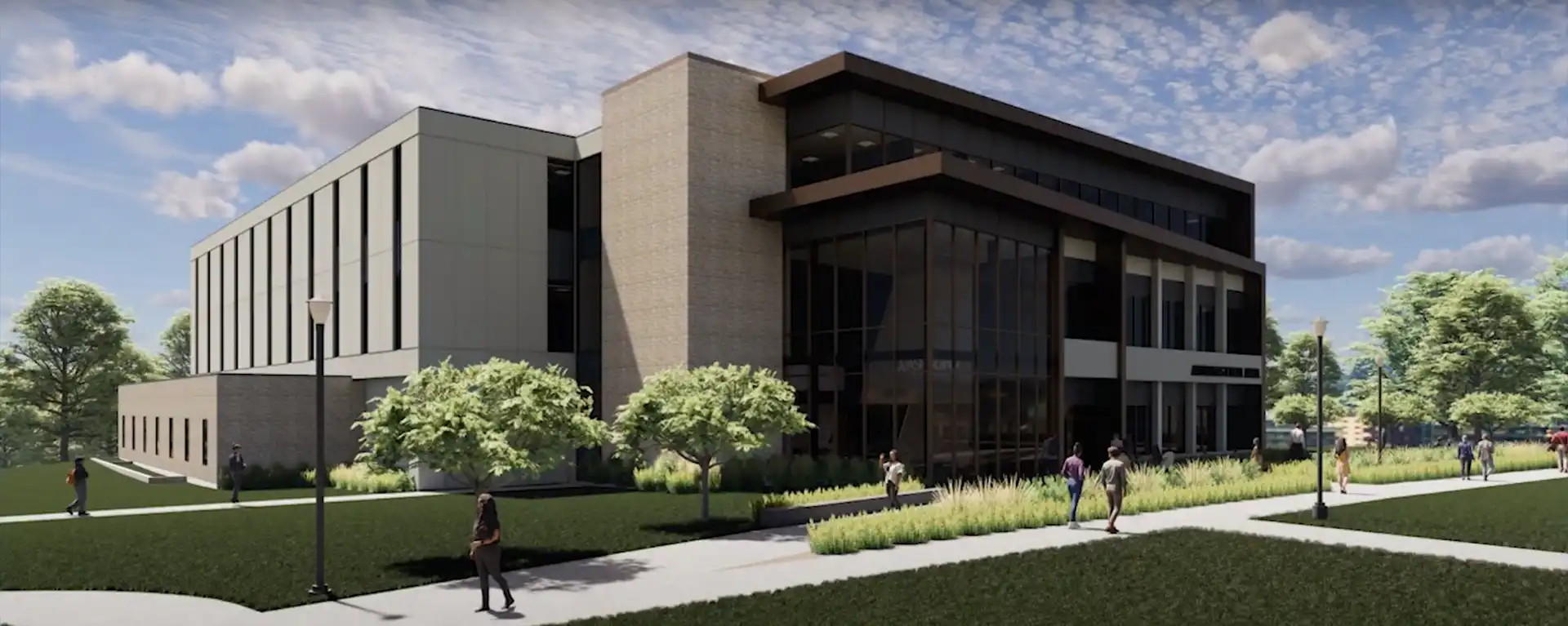AE Hall north east exterior rendering