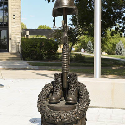 Statue on the Memorial Plaza.