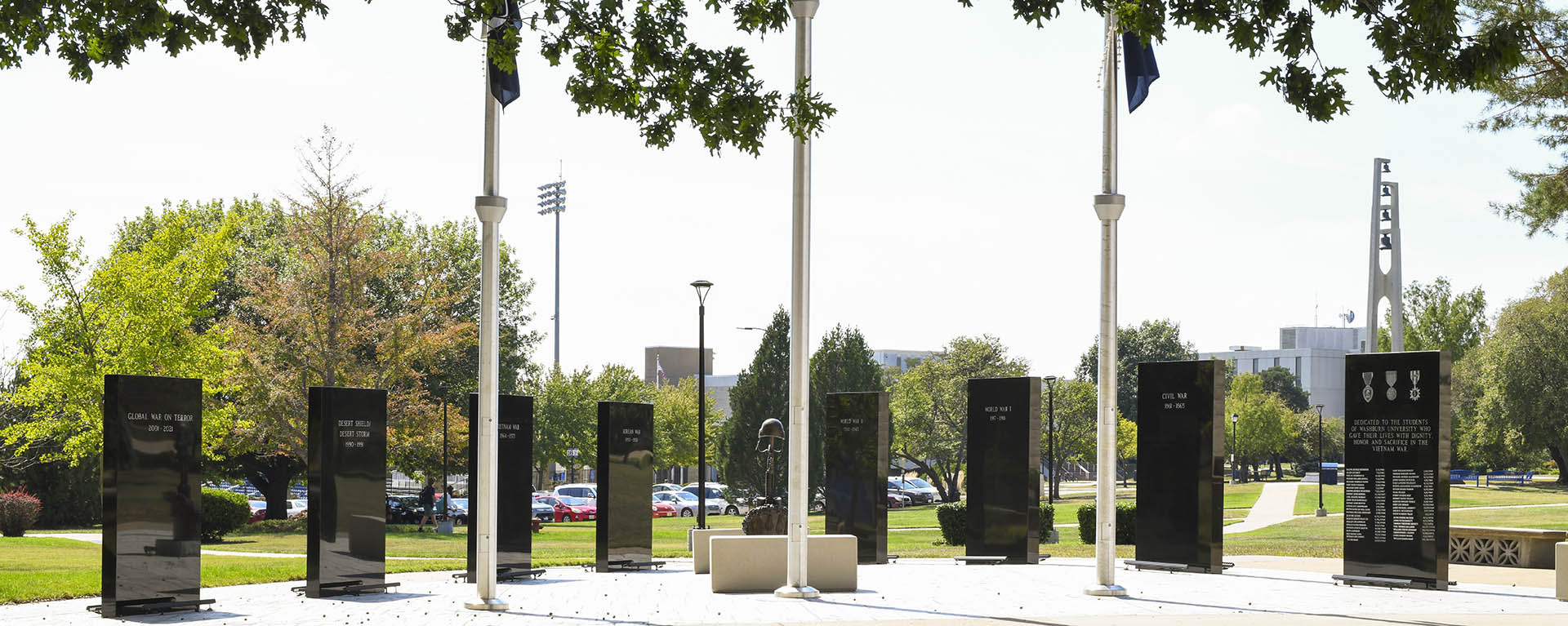 Veterans Memorial on campus.