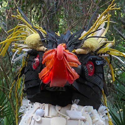 Washed Ashore penguin sculpture