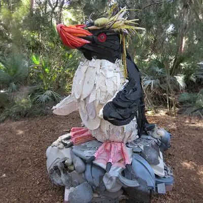sculpture of Zorabelle the rockhopper penguin