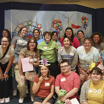 A group of leadership students pose for a photo.