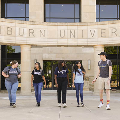 Students walk in front of Morgan Hall.