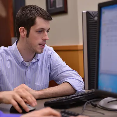 Data Analytics student in class