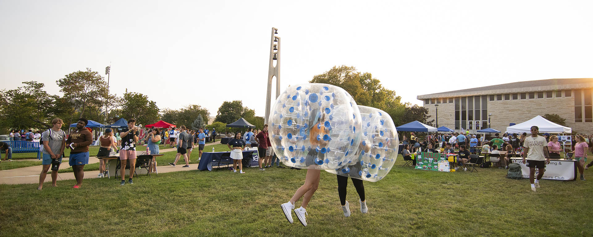 Students play games at WU Fest.