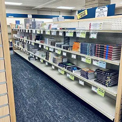 Ichabod Shop bookshelves with books