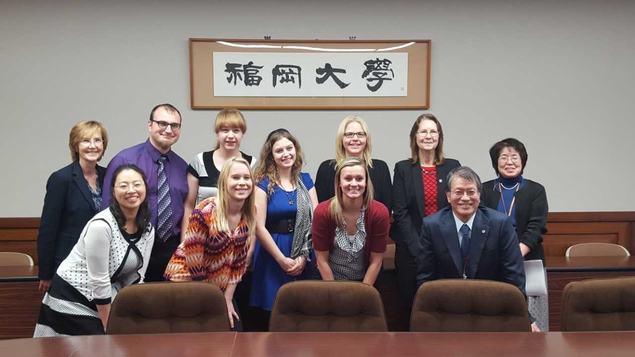 Washburn School of Nursing faculty and students with peers in Japan.