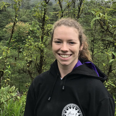 Hiking a mountain in a cloud forest. 