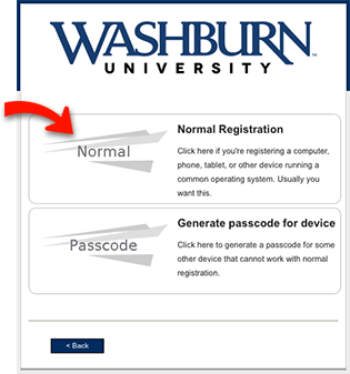 wireless normal registration screenshot