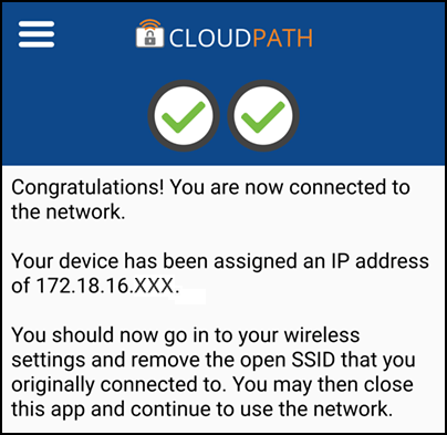 android, mac, windows confirmation screenshot