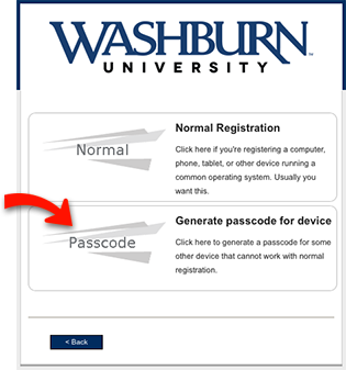 selecting passcode screenshot