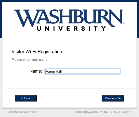 name registration screenshot