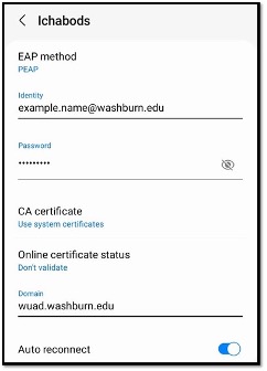 Screenshot of the Ichabods login screen on an Android device