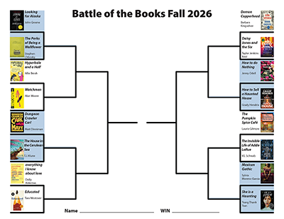 Elimination bracket featuring 16 books