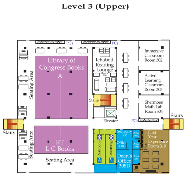 Mabee Library Level 3 Map