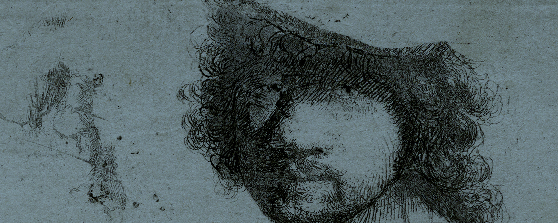 Rembrandt Van Rijn - etching - head of artist