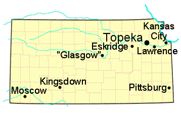 Kansas locations associated with Averill include Topeka, Lawrence, Kansas City, Eskridge, Glasgow, Moscow, Kingsdown and Pittsburg