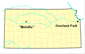 Melville and Overland Park map