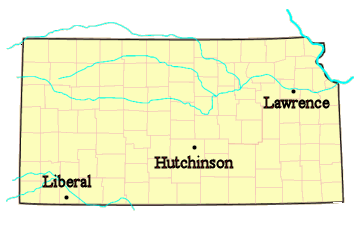 William Stafford map of Kansas